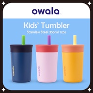 Owala Kids Tumbler Stainless Steel 355ml 12oz / Easy to Clean, Kids Water Bottle, Great for Travel, 