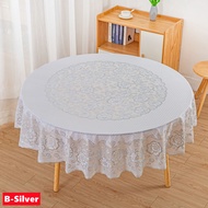 FY Waterproof Luxury Gold Bronzing Round Tablecloth Table Cloth Plastic PVC Water Resistance for 4 6