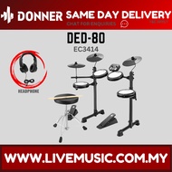 Donner DED-80 Best Electronic Drum Kit For Beginners with Headphones/Drum Throne ( DED 80 / DED80 )
