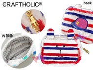 Fork Japanese Goods CRAFTHOLIC Alien Creature Blue White Red Horizontal Stripes Baseball Cap Fluff C