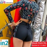 Woman High Waist Swimming Suit Long Sleeve Floral Swimsuit 2 piece Woman Swim wear Korean Sexy Bikin