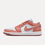 รองเท้าบาสเก็ตบอลย้อนยุคสตรี Jordan Air Jordan 1 Low "Pink Salmon" กันลื่น ทนทาน สีขาวและแดง DC0774-