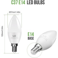 LE 4W E14 LED Candle Lighting, 35W Incandescent Bulb Equivalent, 340lm, Warm White 2700K, C37 Candle