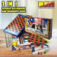 2 in 1 Jutaria Billionaire and Draughts Board Game Classic Fun Challenge Family Friend/Papan Permain