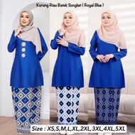 🔥(SIZE XS-5XL) TEMA SEDONDON  BAJU KURUNG ROYAL BLUE | KURUNG RIAU MODEN BATIK SONGKET RAYA 2026 PLU
