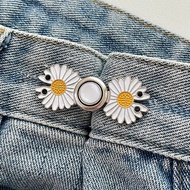 Korean Fashion Little Bear Pants Hook No Need To Pierce Metal Hook Waist Adjustment Button Jeans Wai