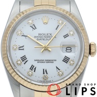 勞力士 Datejust 男士腕錶 10P 鑲鑽 Datejust 男士腕錶 16233G(E) K18YG/SS 男士腕錶 白色拋光 1991 年 極佳成色 [二手]