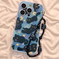 Xiaomi Redmi A3 13C 14C Case poco C65 C75 Cute Black Cat Softcase Casing Black Cat Silicone Bracelet