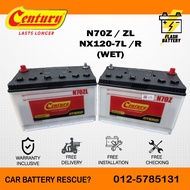 [ Installation Provided ] N70Z | N70ZL | NX120-7L / R ] Century Hybrid WET | Car Battery Bateri Kere