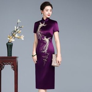 媽媽裝婚宴禮服春夏季新款 中年喜婆婆結婚旗袍年輕高貴裙子