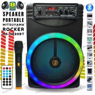 Speaker Portable Bonus Mic Wireless Fitur Komplit [ Bluetooth / Karaoke / Remot / USB / TF / Radio F