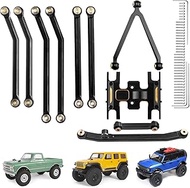 Hobbypark SCX24 Chevrolet C10 Skid Plate and Links Set High Clearance Aluminum Steering Linkage for 