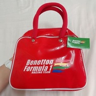 Benetton Formula1 班尼頓紅色防水皮革手提包 朋友送的.用不到,全新轉售@p7