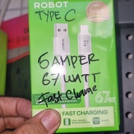 67 watt type c data cable 6 ampere super fast charging ROBOT g brandOriginal
