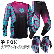 2023 Fox MTB Jersey Pants Gear Set MX Combo Motorbike Outfit Motocross Racing Enduro Suit Men Off-road Moto Set+Gloves