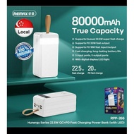 ORIGINAL REMAX POWERBANK 20000MAH/30000MAH/40000MAH/50000MAH/60000MAH/80000MAH READY STOCK PORTABLE 