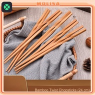 1F Chopstick Natural Carbonization Bamboo Non-slip High-end Hotel Restaurant Household Pointed Chops