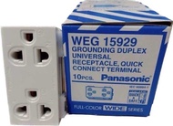 Panasonic  ปลั๊กกราวด์เดี่ยว 3ขา/ปลั๊กกราวน์คู่ 3ขา/สวิตช์ 1 ทางรุ่น WEG1191K /รุ่น WEG15929 /รุ่น W