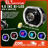 Projector Biled Matrix X1 4.5 Inch Gen2 Flat Cut Black Shroud Demon Eyes Black Body Projector Biled 