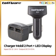 Taffware Dual USB Car Charger 3.1A with LED Display - EC2