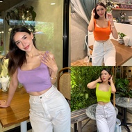 SpinnyHouse Crop Top Very Stretchy Rayon Fabric Chubby Girls Can Wear It. This 2-Layer Is Easy To Ma