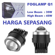 Foglamp Projector Vinyx Q1 LED Lens Projector BiLED 3 Colors Fog Light 3 Colors Car 3 Inch Inch Inch