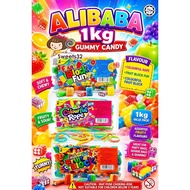 [ 1kg TUPPERWARE ] Alibaba Colourful Rope / Colourful Fruit / Fruit Block Gummy Candy HALAL