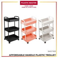 3/4/5 Tier Trolley Home Kitchen Storage Organizer Handle Basket Trolley Rolling Utility Cart Snack S