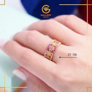 Genuine Gold Ring 300 (6K) and 375 (8K) Gold Openwork CT 700 CT 701 Flower Combination