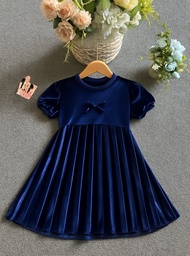 DRESS Bludru Plisket Anak Perempuan - Dress Bludru Anak Perempuan - Dress Plisket Bludru Anak-Anak