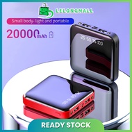 Portable Mini Powerbank 20000mAh Screen Mirror Digital Display Powerbank Charging for iOS, Android P