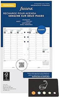 Filo Refill Pack Personal August 2025, July 2026, French, 9.5 x 17.1 cm, 1 Week on 2 Pages, Vertical