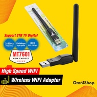 Dongle WiFi STB 150 Mbps MT7601 USB Wireless Receiver Antenna Signal Booster Internet PC Laptop