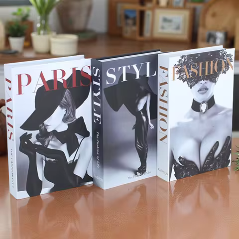 Foldable Fashion Girl Fake Books Living Room Decoration Designer Books Coffee Table Ornaments Club H