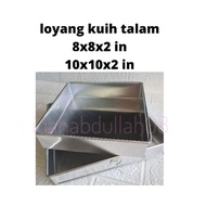 Loyang Kuih Talam Loyang 10x10 Mould Agar agar Aluminium 67891012 inci  Loyang Bingka Petak Pembaris Kek Brownies
