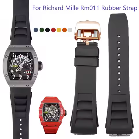Watch Band for Richard Mille Rm011 Strap Men Waterproof Sweat-Proof Wear Comfortable Silicone Rubber