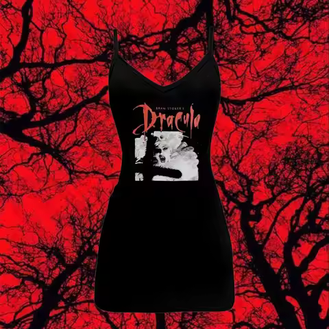 Fashion Summer Y2K Style Gothic pattern Dresses Women Punk Streetwear Dress Sleeveless 2000s Harajuk