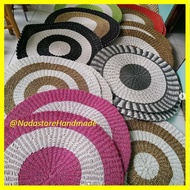 Rug Anyaman Seagrass / Karpet Anyaman / Karpet Bulat / Floor Mat / Minimalis Aesthetic Elegan Premiu