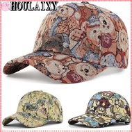 HOULAIXY Unisex-Teens Caps, Bear Print Cartoon Cute Bear Baseball Cap, Cotton Little Bear Print Duck