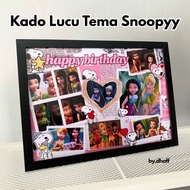 Cute Girl Gift Photo Frame Pink Frame Birthday Gift Graduation Snoopy Theme A4 Frame