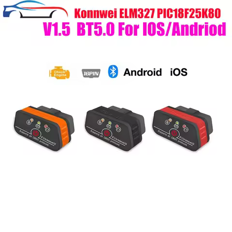 Konnwei KW901 ELM327 V1.5 PIC18f25k80 Bluetooth 5.0 V1 5 OBD2 Scanner Auto Car Diagnostic Tools OBD 