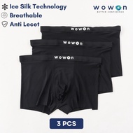 3 PCS Wowon Men Boxer - Celana Dalam Pria - Zero Gravity Feel