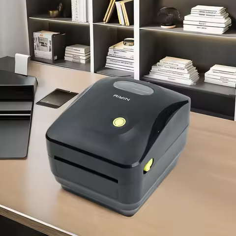 AIYIN AD240 4 Inch USB/Bluetooth Thermal Barcode Printer 203DPI 110mm Adhesive Shipping Label 4x6 Ba