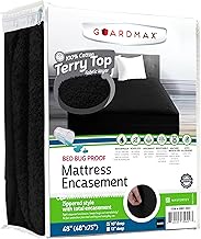 Guardmax Terry Cotton Zippered Mattress Encasement - Queen Size - 100% Waterproof and Bed Bug Proof 