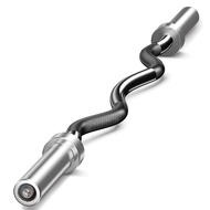 Olympic Barbell Curl Bar EZ Bar Strength Training Bar Threaded Chrome Barbell Bar for Weightlifting,