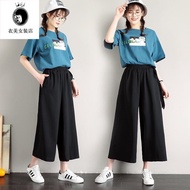簡約 闊腿褲 韓版 特大碼女裝 300 斤  Loose thin casual pants for women 200斤加肥简约阔腿裤韩版特大码300斤宽松薄款休闲长裤女 Summer 100kg 