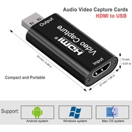 Video Capture Card การ์ดจับภาพวิดีโอเสียง 4K HDMI เป็น USB 2.0 FR PS4 เกม DVD Game/Video Live Hdmi Capture Card