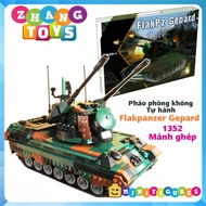Đồ chơi xếp hình tổ hợp Phòng không tự hành Flakpanzer Gepard gồm 1352 mảnh ghép Minifigures Xingbao