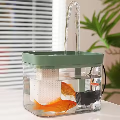 Automatic Cat Water Fountain Transparent Water Fountains For Cats Indoor 1500ML Fish Tank Automatic 