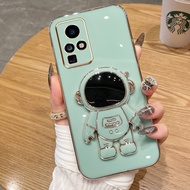 Luxury Electroplated Phone Case for Infinix Zero X Neo Zero X Pro Macaron Color with High-end Astronaut Stand